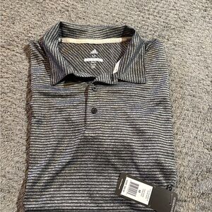 Adidas Men's Gray and Black Polo Shirt